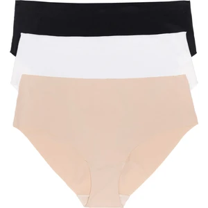 Siyah Mikrofiber Lazer Kesim Panty Külot (3'Lü Pakette)