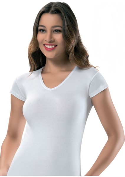 2'li paket 2331 Bayan V Yaka Yarım Kol Body
