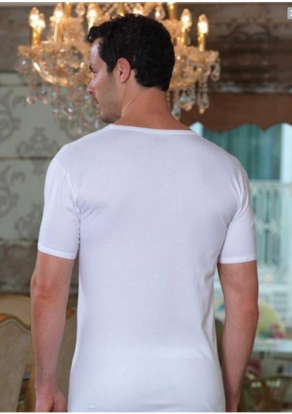 6 Adet %100 Pamuk Erkek Yarım Kol Açık Yaka Atlet - E001 fiyatları
