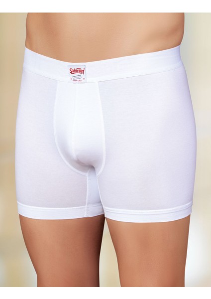 Likralı Şahinler Yazılı Torbalı Boxer Beyaz Me031