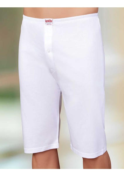 Penye Süprem Paçalı Boxer Beyaz Me018