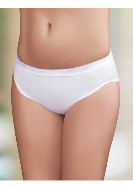 Şahinler Yazılı Ribana Külot Beyaz Mb037