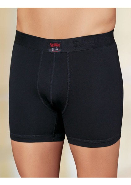 Likralı Şahinler Yazılı Torbalı Boxer Siyah Me031