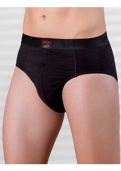 Erkek Likralı Süprem Külot Slip Siyah Me063