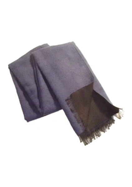 HepsiDahice Erkek Fular Atkı %75 Cashmere Siyah Mavi Çift Taraflı Kaşmir Kaşkol