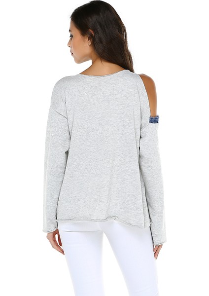 Kadın Omuz Detaylı Sweatshirt