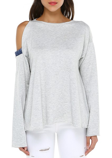 Kadın Omuz Detaylı Sweatshirt