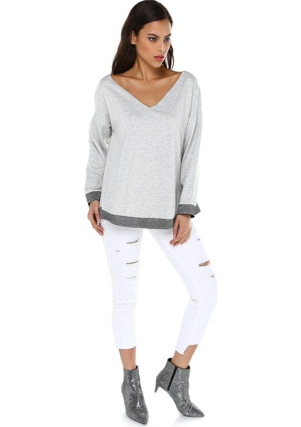 Kadın Lame Detaylı Sweatshirt