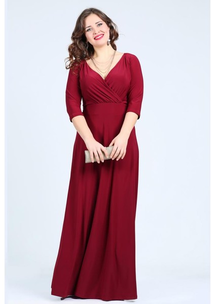 Kl59 Bordo Abiye Elbise