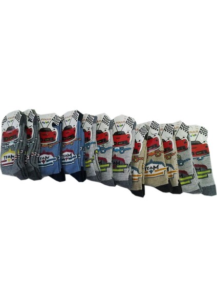 Erkek Çocuk Çorap 12'li Paket Asorti