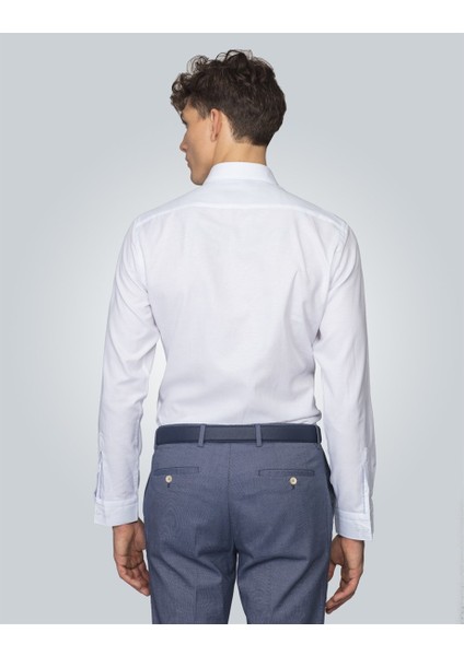 Slim Fit Spor Beyaz Gömlek modelleri