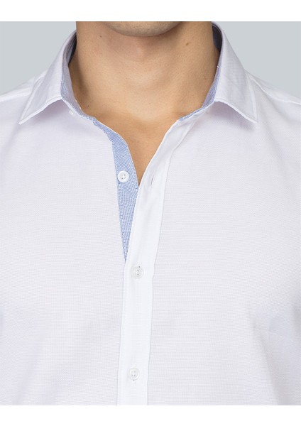 Slim Fit Spor Beyaz Gömlek fırsatları