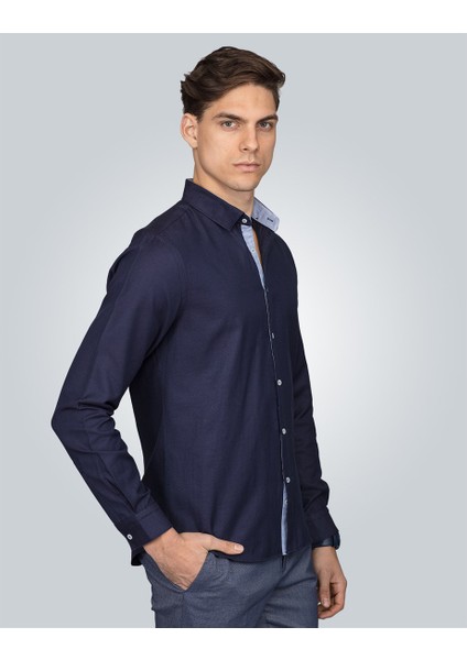 Slim Fit Spor Lacivert Gömlek fiyatları
