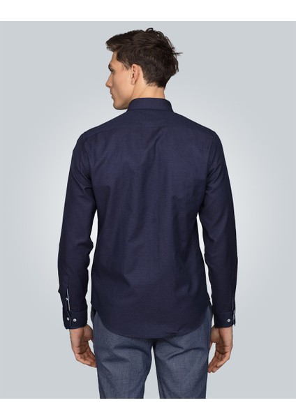Slim Fit Spor Lacivert Gömlek modelleri