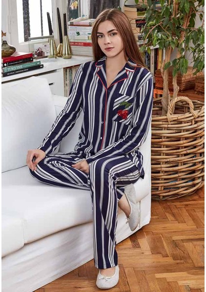 Esk21520 Modal Gömlek Uzun Kollu Pijama Takımı