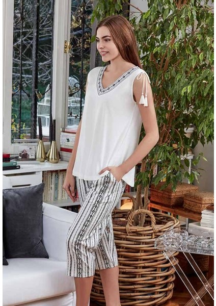 Esk21532 Modal V Yaka Kolsuz Kapri Takım