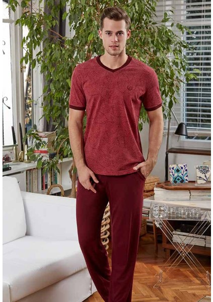 Ese21064 V Yaka Kısa Kollu Pijama Takımı
