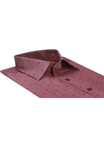 Empirme Opal 01 Slim Fit Uzun Kol Gömlek - Kahverengi