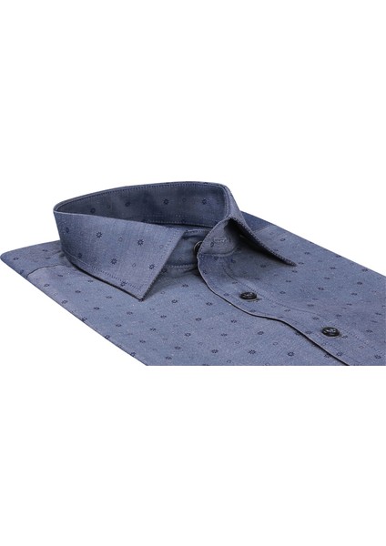 Empirme Opal 01 Slim Fit Uzun Kol Gömlek - Lacivert