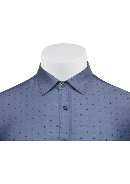 Empirme Opal 01 Slim Fit Uzun Kol Gömlek - Lacivert