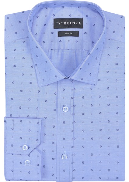 Empirme Opal 01 Slim Fit Uzun Kol Gömlek - Mavi