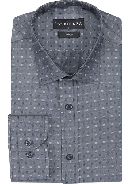 Sry 41110 Slim Fit Uzun Kol Gömlek - Füme