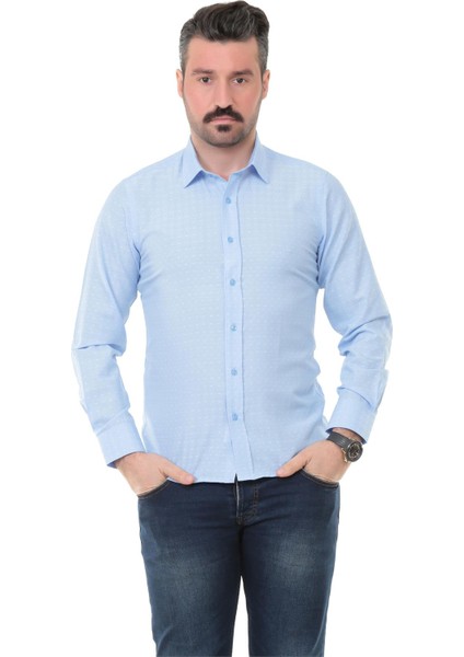 Sry 41110 Slim Fit Uzun Kol Gömlek - Açık Mavi