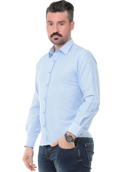 Sry 41110 Slim Fit Uzun Kol Gömlek - Açık Mavi