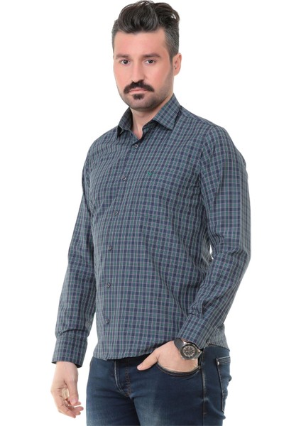Sry 2999 Klasik Kesim Uzun Kol Gömlek - Yeşil fiyatları