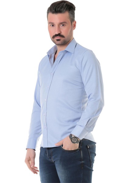 Sry 41102 Slim Fit Uzun Kol Gömlek - Mavi fiyatları