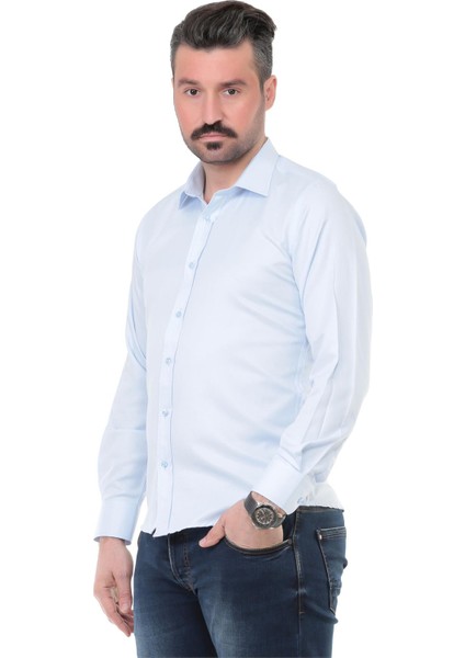 Sry 41102 Slim Fit Uzun Kol Gömlek - Açık Mavi fiyatları