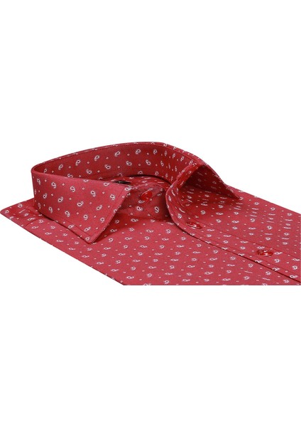 Sry Empirme Samre 01 Slim Fit Uzun Kol Gömlek - Bordo fiyatları