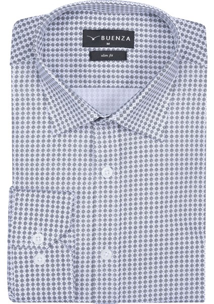 Sry Empirme Licra 408 Uzunkol Slim Fit Gömlek-Beyaz
