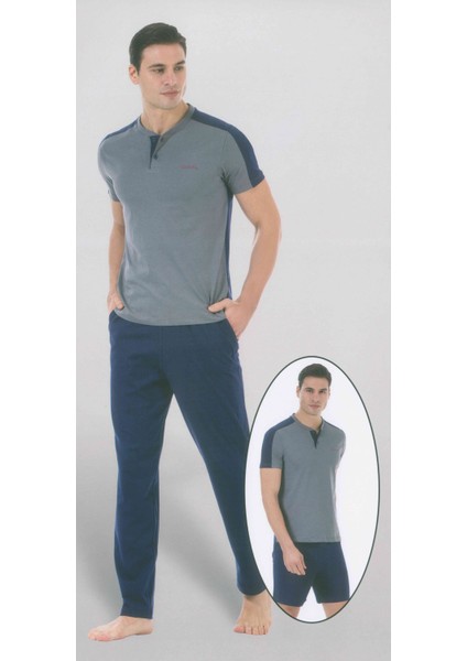5331 Kısa Kollu Şort İlaveli Üçlü Penye Erkek Pijama Takımı
