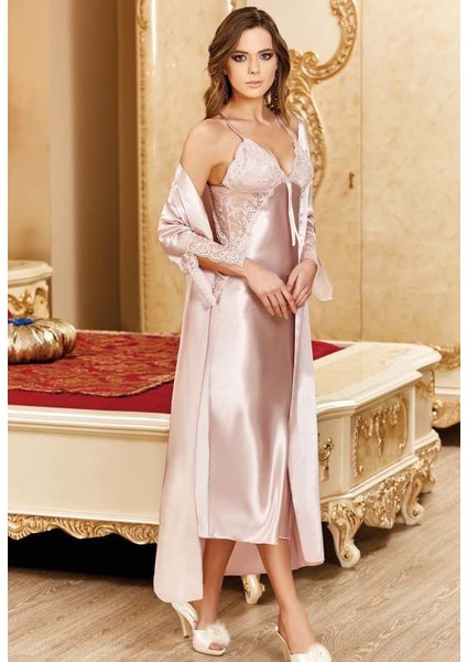 5192 Saten Gecelik Sabahlık Takım