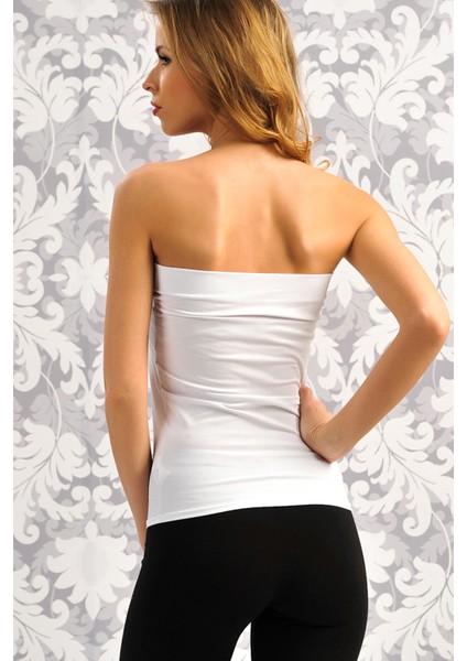 Beyaz Straplez T-Shirt AN8528 fiyatları