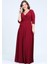 Kl59 Bordo Abiye Elbise 1