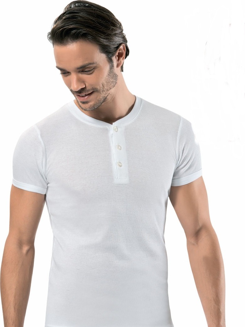 Erdem 3'lü paket 1125 Fitilli Düğmeli Erkek Tshirt Fanila görsel 3