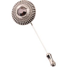 La Pescara Gümüş Füme Taşlı Yaka İğnesi Yı167