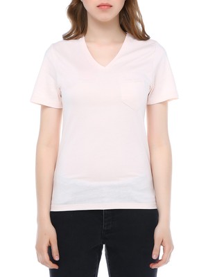 Mumu Kadın Sakura V Yaka Basic Tshirt