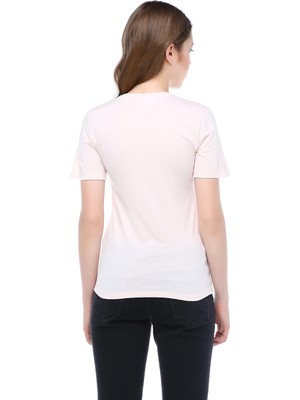 Mumu Kadın Sakura V Yaka Basic Tshirt