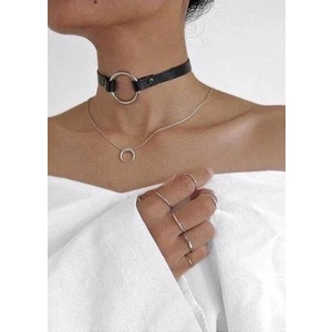 Angels Passion Deri Choker - Şık Deri Tasma Deri Aksesuar APFT35