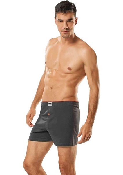 Penye Düğmeli Erkek Boxer 6'Lı Paket