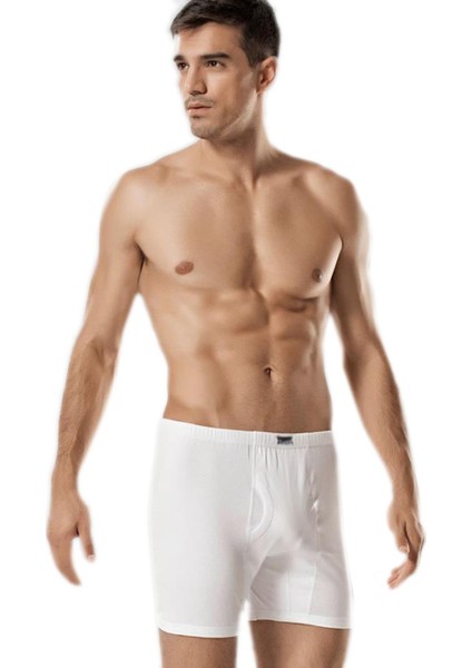 6'lı Paket 0111 Ribana Erkek Boxer Paçalı Arjantin Beyaz