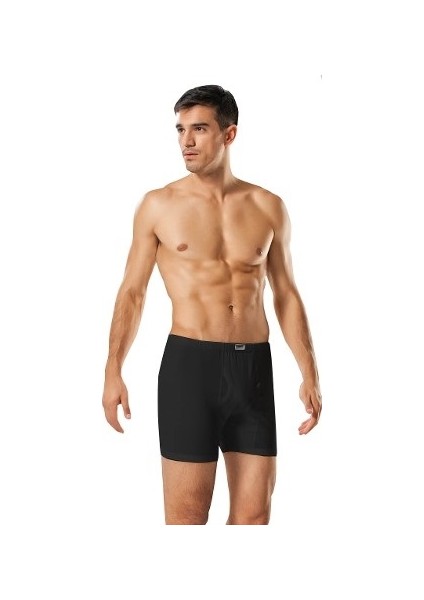 6'lı Paket 0111 Ribana Erkek Boxer Paçalı Arjantin Siyah