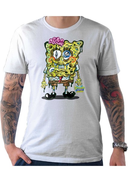 Zombie Spongebob Erkek Tshirt