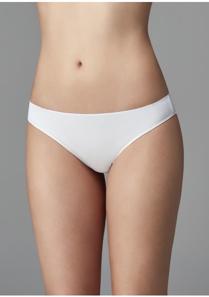 Kadın 3'Lü Slip Beyaz