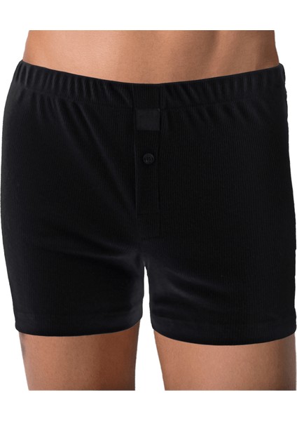 Thedon Jersey Siyah Ripli %100 Pamuk Boxer