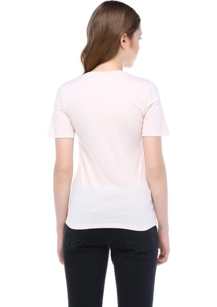 Kadın Sakura V Yaka Basic Tshirt