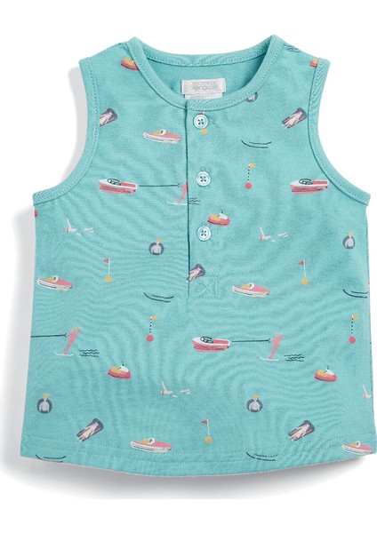 Beach Print Vest Askılı